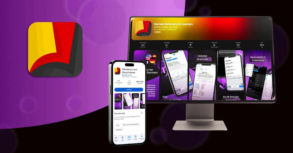 App Store Slides für Netzverb German Dictionary App